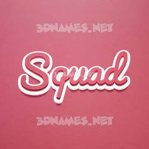 squad in Red Scribble style - 3D name wallpaper
