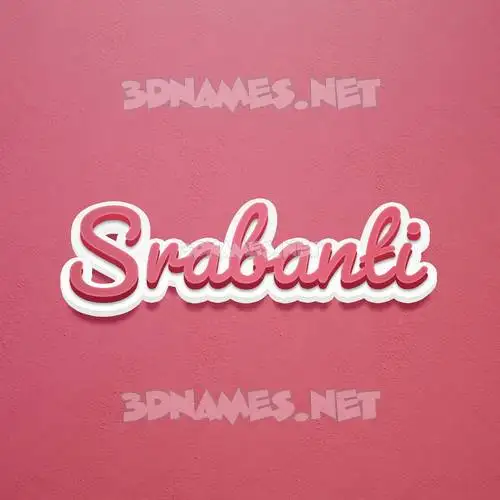 srabanti in Red Scribble style - 3D name wallpaper