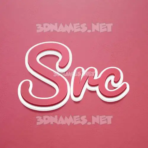 src in Red Scribble style - 3D name wallpaper