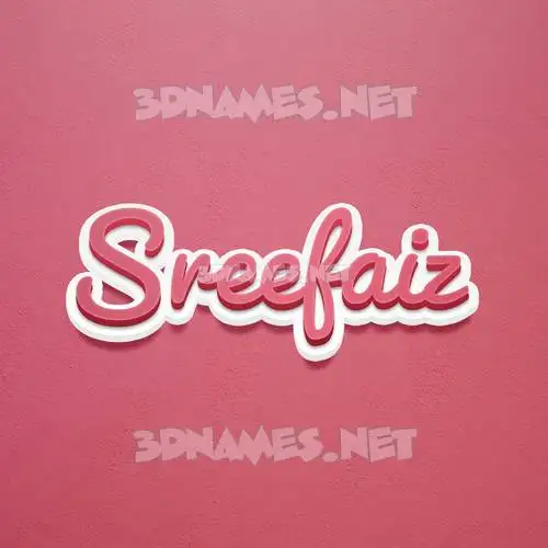 sreefaiz in Red Scribble style - 3D name wallpaper