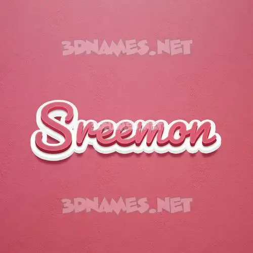 sreemon in Red Scribble style - 3D name wallpaper