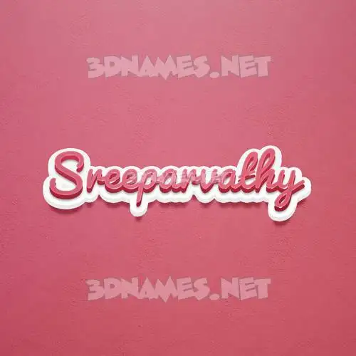 sreeparvathy in Red Scribble style - 3D name wallpaper