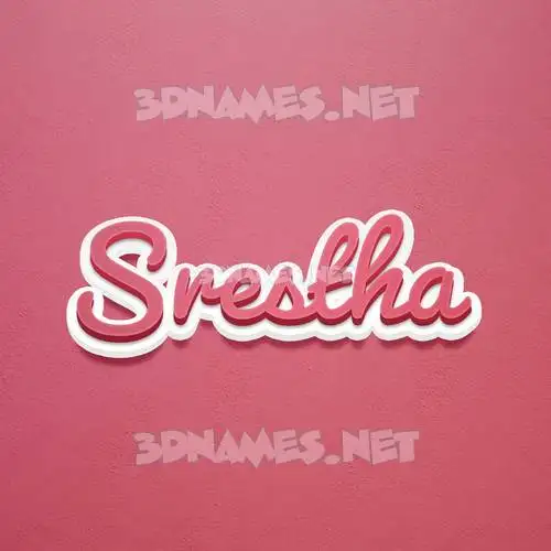srestha in Red Scribble style - 3D name wallpaper