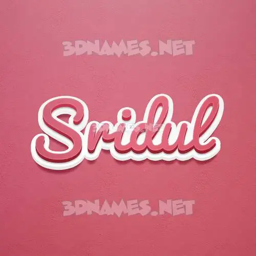 sridul in Red Scribble style - 3D name wallpaper