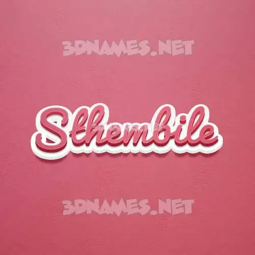 sthembile in Red Scribble style - 3D name wallpaper