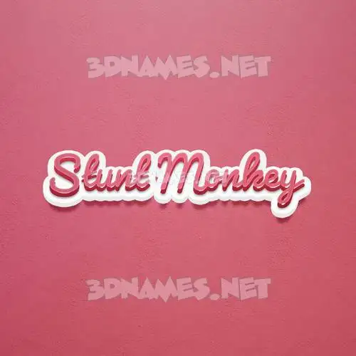 stunt monkey in Red Scribble style - 3D name wallpaper
