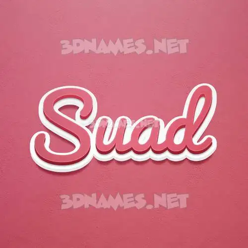 suad in Red Scribble style - 3D name wallpaper