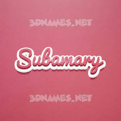 subamary in Red Scribble style - 3D name wallpaper