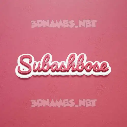 subashbose in Red Scribble style - 3D name wallpaper