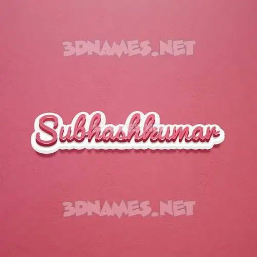 subhashkumar in Red Scribble style - 3D name wallpaper