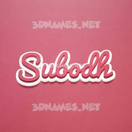 subodh in Red Scribble style - 3D name wallpaper