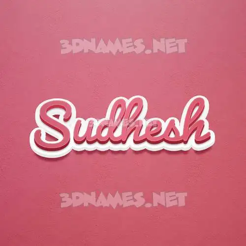 sudhesh in Red Scribble style - 3D name wallpaper