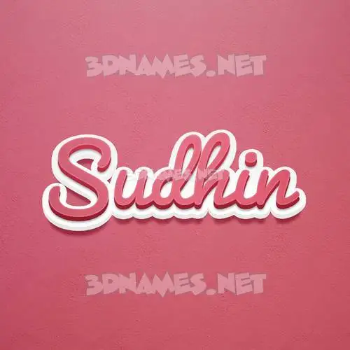 sudhin in Red Scribble style - 3D name wallpaper