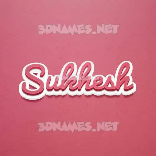 sukhesh in Red Scribble style - 3D name wallpaper