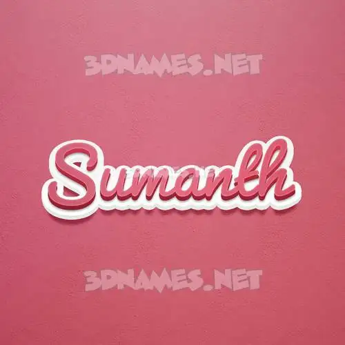 sumanth in Red Scribble style - 3D name wallpaper