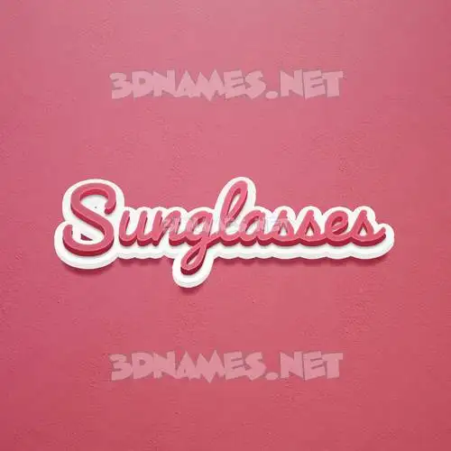 sunglasses in Red Scribble style - 3D name wallpaper