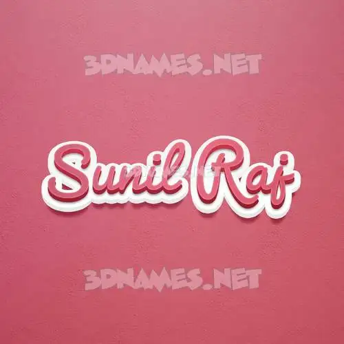 sunil raj in Red Scribble style - 3D name wallpaper