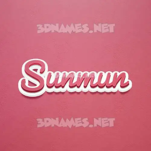 sunmun in Red Scribble style - 3D name wallpaper