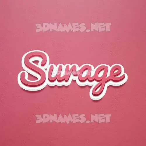 surage in Red Scribble style - 3D name wallpaper