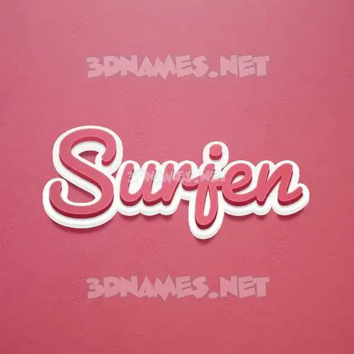 surjen in Red Scribble style - 3D name wallpaper