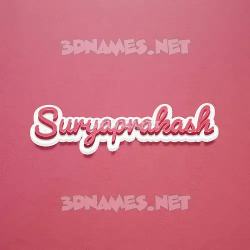 suryaprakash in Red Scribble style - 3D name wallpaper