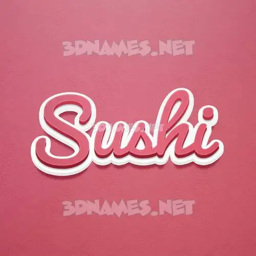 sushi in Red Scribble style - 3D name wallpaper