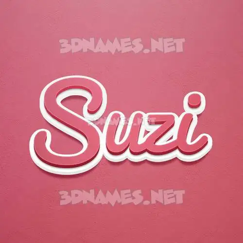 suzi in Red Scribble style - 3D name wallpaper
