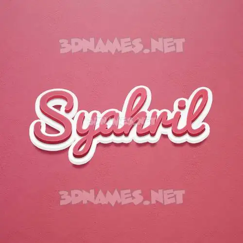 syahril in Red Scribble style - 3D name wallpaper
