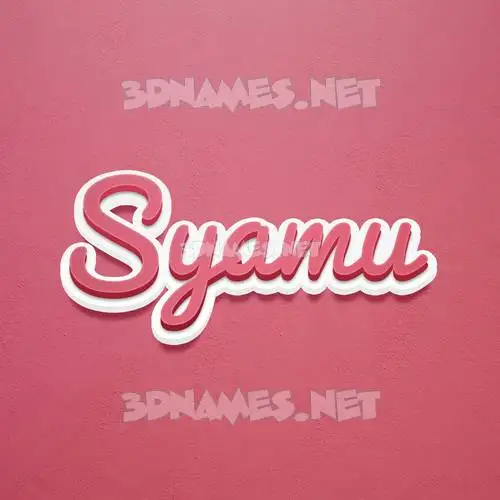 syamu in Red Scribble style - 3D name wallpaper