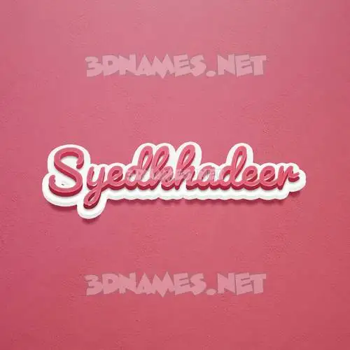 syedkhadeer in Red Scribble style - 3D name wallpaper