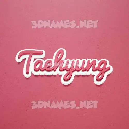 taehyung in Red Scribble style - 3D name wallpaper
