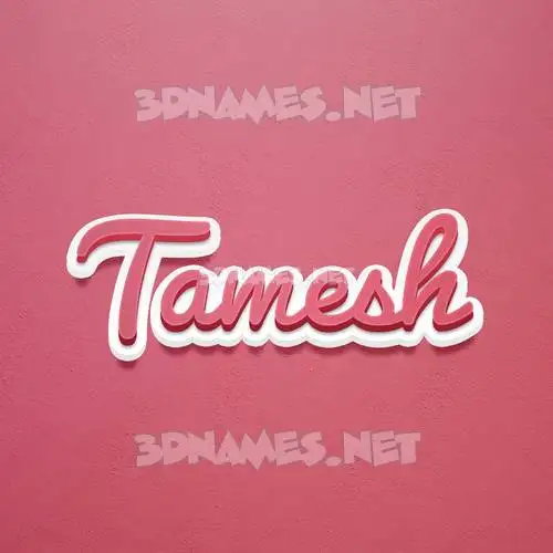 tamesh in Red Scribble style - 3D name wallpaper