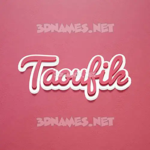 taoufik in Red Scribble style - 3D name wallpaper