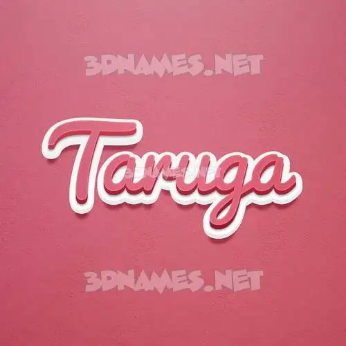 taruga in Red Scribble style - 3D name wallpaper