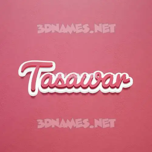 tasawar in Red Scribble style - 3D name wallpaper