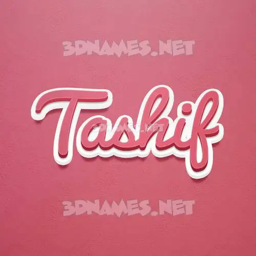 tashif in Red Scribble style - 3D name wallpaper