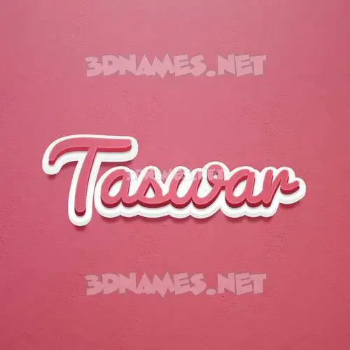 taswar in Red Scribble style - 3D name wallpaper