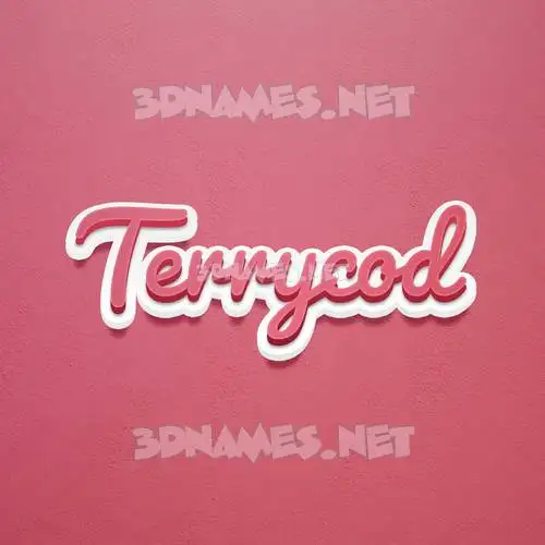 terrycod in Red Scribble style - 3D name wallpaper