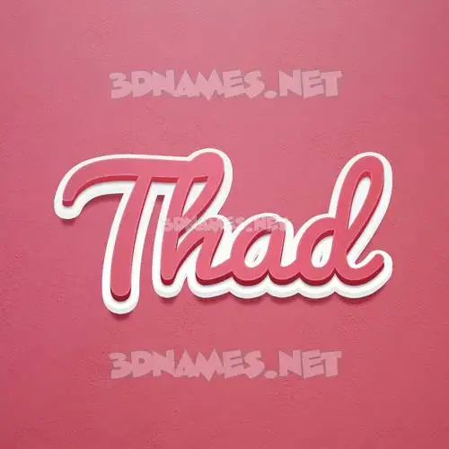 thad in Red Scribble style - 3D name wallpaper
