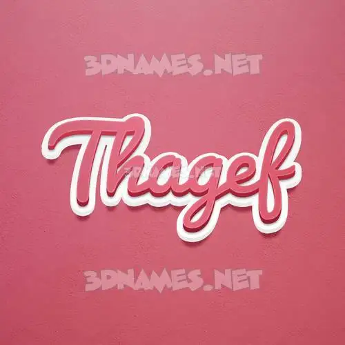 thagef in Red Scribble style - 3D name wallpaper