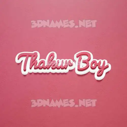 thakur boy in Red Scribble style - 3D name wallpaper