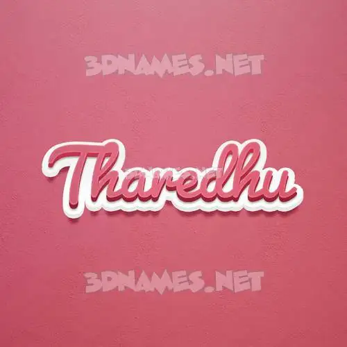 tharedhu in Red Scribble style - 3D name wallpaper