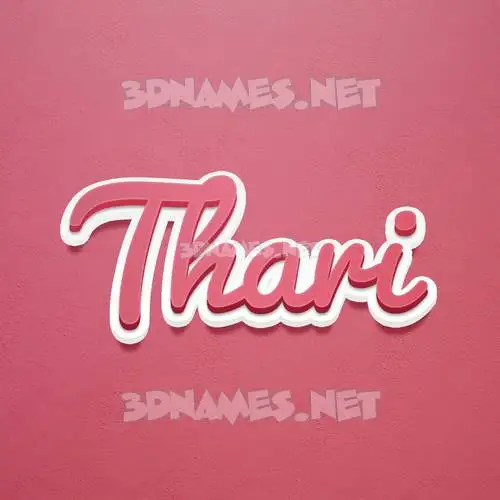 thari in Red Scribble style - 3D name wallpaper