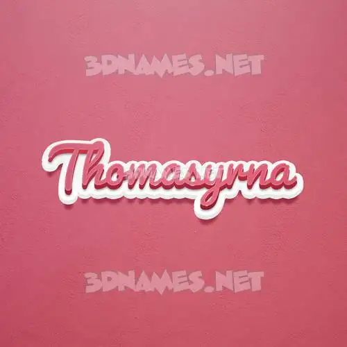 thomasyrna in Red Scribble style - 3D name wallpaper