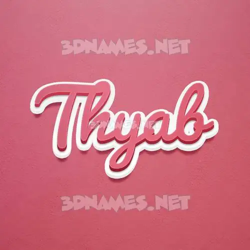 thyab in Red Scribble style - 3D name wallpaper