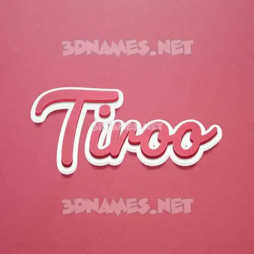 tiroo in Red Scribble style - 3D name wallpaper