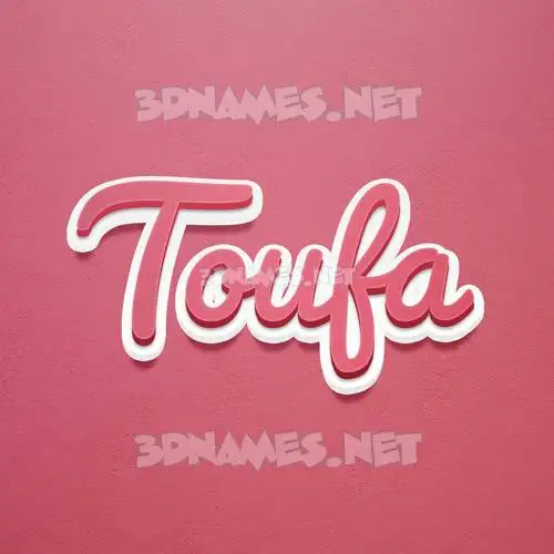 toufa in Red Scribble style - 3D name wallpaper