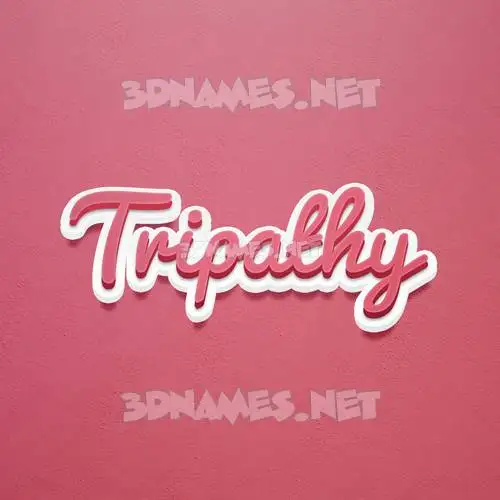 tripathy in Red Scribble style - 3D name wallpaper