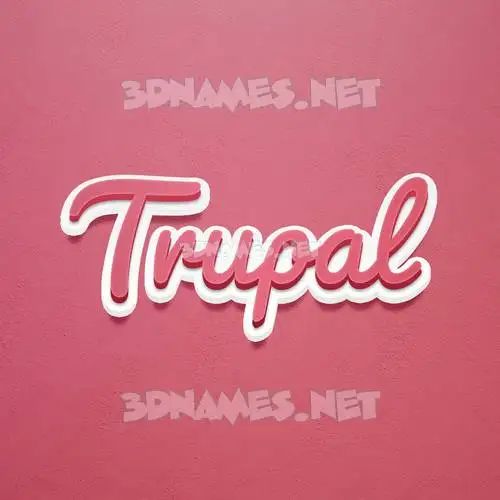 trupal in Red Scribble style - 3D name wallpaper