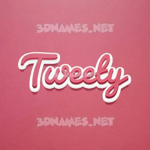 tweety in Red Scribble style - 3D name wallpaper